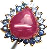 PNG Anello Statement In Argento Sterling 925 Con Rubino Rosso E Zaffiro Blu, Mis.7