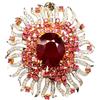 PNG Spilla Portapendente in Argento 925 14x17 mm Con Rubino Rosso e Zaffiro, Zircone
