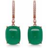 PNG Orecchini In Argento Sterling 925 Agata Verde E Zirconi Cubici 13x17 mm