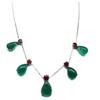 PNG Collana Fatta A Mano In Agata Verde E Rubino Rosso, 11x16mm, 17.5 In