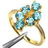 PNG 925 Argento 4 MM Anello Pietra Nascita Zircone Turchese + CZ Mis. 6