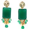 PNG Orecchini In Argento Sterling 925 Con Agata Verde E Zaffiro Fancy, 13x17mm
