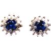 PNG Orecchini In Zaffiro Naturale E Diamante Con Argento 925, Punto Luce