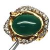 PNG Anello PNG In Argento Sterling 925 Con Agata Verde 13x17mm E Zirconi Taglia 7