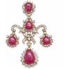 PNG Collana Ciondolo In Argento Sterling 925 17 x 15 mm Con Rubino Rosa E Zircone