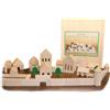 Erzgebirgische Holzspielwaren Giocattoli in legno Set di costruzioni architettoniche 86 LxAxP 25,5x29x4,5 cm NUOVO