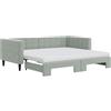 vidaXL Letto da giorno allungabile con materassi grigio chiaro 90x190 cm in velluto
