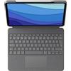 Logitech Combo Touch - Tastiera e custodia folio - con trackpad - retroilluminata - connettore Apple Smart - QWERTZ - Svizzera - Grafite - per Apple iPad Pro 13 pollici (M4)