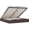 vidaXL Ottoman letto senza materasso marrone scuro 160x200 cm tessuto