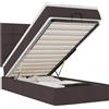 vidaXL Ottomana con materasso e LED in tessuto marrone scuro 90x190 cm