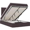 vidaXL Ottomana con materasso e LED in tessuto marrone scuro 120x200 cm