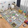 JynxtoyZeal Tappeto Stradale Tappeto Rettangolare Antiscivolo Tappeti Morbido e Accogliente Tappeti in Velluto Cristallo Stampato Colourful Area Rug per Decorare e Giocare Nella Cameretta dei Bambini 80 × 120 cm
