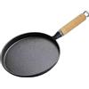 Corpower Padella Ghisa, Padella Induzione 20 cm - Manico in Legno Massello non Rivestito, Adatta a Gas, Induzione e Grill