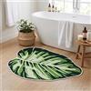 JynxtoyZeal Tappeto per Bagno Tappeto Doccia Morbido in Imitazione Cachemire Assorbente Antiscivolo Forma Foglia di Monstera per Ingresso Cucina Bagno-60x90cm