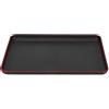 Focket Vassoio di plastica, vassoio rettangolare di stile giapponese bordo ispessito Vassoio di cibo elegante, robusto e durevole per ristorante Home Hotel (nero)(30 * 20cm)
