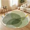 Tapis Design Tappeto rotondo verde salvia 100 cm, lavabile, antiscivolo | Fondo antiscivolo, lavabile in lavatrice, a pelo corto e senza pelucchi, ideale per soggiorno, camera da letto e cameretta