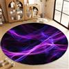 Generico Tappeto Salotto Rotondo Moderno Luce Brillante Astratta 80 cm Tappeto Camera da Letto Rotondo, Nero Adolescenti Bambini Soggiorno Tappeti Flanella Lavabile Antiscivolo Morbido Tappetino