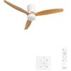 CREATE / WINDCALM CONCRETE/Ventilatore da soffitto bianco e legno chiaro con controller e telecomando / 40W, Struttura in gesso personalizzabile, Ø132 cm, luce LED