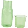 VICASKY Set Bicchieri Acqua Tazza di Vetro in Vetro Borosilicato Verde, Bottiglia D'acqua Grande Capacità per Piscine e Cena di Ringraziamento