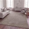 TT Home Tappeto Camera Da Letto Pelo Lungo Etnico Scandi Astratto Monocromatico Lavabile, Taupe 9, 80x150 cm