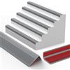 Drhomeam Strisce di gomma antiscivolo per gradini per scale in vinile PVC, per uso esterno e interno, tappo per modanatura del naso delle scale (3 metri grigio)