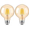 WULUN Lampadina LED E27 Edison G95, 6 W equivalente a 60 W, vetro dorato fumé, filamento LED, 2700 K, bianco caldo, confezione da 2