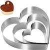 GYSRXS Set di 3 Stampi per Biscotti in Inossidabile Anello Torta Cuore Stampo Cuore Utilizzato in Cottura per Fare Torte,Pasticceria,Biscotti,Diametro10/15/20CM(Argento)