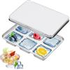 Strixorn Vassoio per cubetti di ghiaccio in acciaio inox con coperchio, riutilizzabile, per whisky, bar, feste, stampi a rilascio facile per congelatore, cioccolato, vino, birra, vodka, yogurt e frutta (1