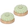 URSXODAWQ 2 pezzi di porta-spilli magnetico a forma di zucca, cuscino per spilli da cucito con top in forte magnete e base in legno, grazioso cuscino per ago per il ricamo a punto croce