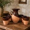 Generico Set Bar 7 Pezzi Composto da 1 Brocca da 1 Litro e 6 Bicchieri da 200 ml in Ceramica Terracotta Made in Italy 2307251103