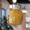 BSOMAM Borraccia termica in acciaio inox da 200 ml, ideale per liquidi caldi o freddi (arancione)