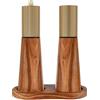 HONISOX Set di sale e pepe manuale con base in legno, macinino in ceramica, spessore di macinazione regolabile (sale)