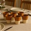 Generico Set 6 Bicchieri in Terracotta Semi Smaltati - Artigianato Italiano, Eleganza e Tradizione H. 10 Cm 0603251401
