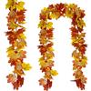 ADORAMOUR Ghirlanda di Foglie d'Acero Artificiali Autunno 2PC 260cm Rampicante Pendente Decorazione Foglie Autunnali, Corona di Fogliame Realistica per Soggiorno e Giardino Estetica Interno ed Esterno