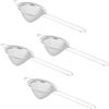 XIHIRCD 4 Pezzi 8,5cm Filtro Fine per Cucina, Acciaio Inossidabile Colino Cocktail con Lungo Manico Forma Cono Colino Vino per Tè Succo Bevande Liquidi Matcha Caffè Forniture Bar Casa
