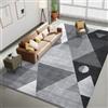 HOMFINE Tappeto Salotto 200x300cm Moderno Lavabile in Lavatrice Gris | Tappeto Spugna 10mm Spesso, Grande Lavabile a Pelo Corto, Geometrico, Morbido e Antiscivolo per Salotto Camera Sala da Pranzo