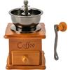 Fermoirper Macinacaffè, macinacaffè manuale retrò su legno, macina a mano per chicchi di caffè, grossolana regolabile per caffè e espresso, marrone