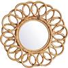 Comgooldool Specchio da parete in rattan intrecciato a mano, 43 cm, stile bohémien (A)