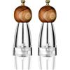 HONISOX Set macina sale e pepe in acrilico di alta qualità, 17 cm, macinino in legno di acacia con macinino a grana regolabile, macina sale manuale ricaricabile, sali marini e varie spezie