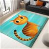 Generico Tappeto Lavabile in Lavatrice Retro Gatto Carino Disegno 60 x 90 cm, Tappeti bordi rinforzati Antiscivolo resistente alle macchie, per Bambini Camera da Letto Sala Casa Bagno Zerbino Assorbente Blu