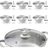 Roucerlin Set di 6 pomelli di ricambio per coperchi di pentole in acciaio inox, universali per forno olandese, maniglie in metallo per pentole a cottura lenta, padelle e pentole da cucina