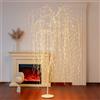 XMAS Albero Luminoso Salice Piangente 768 Led, Altezza 180 cm, Finitura Oro per Interni ed Esterni