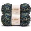 Caron Simply Me Luster Adventurine - 2 confezioni da 170 g, 65% nylon, 35% acrilico, pettinato, #4 (medio), 300 m, per maglia/uncinetto