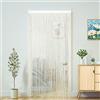 YaoYue Tenda a fili per porta, stile bohémien, hippie, da appendere, per patio, soggiorno, camera da letto, finestra, armadio, cucina, con frange, pannello, arazzo (100 x 200 cm, beige)