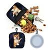 hehongshun Porta Premietti per Cani, Porta Snack Cane, Sacchetto Addestramento Cane, Set 2 pezzi blu con moschettone per cintura ciotola pieghevole in silicone impermeabile facile da pulire per passeggiate