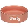 Mainely Personalizzabile Ciotola in ceramica per cibo e acqua, M Rosa - Pesante e antiscivolo - Lavabile in lavastoviglie - Per cani di taglia media - Personalizzata con il nome - Petslino