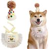ROHOME Cane Principessa Costumi Cucciolo Compleanno Bandana Sciarpa e Cappello da Festa Carino Pizzo Cane Bavaglino Sciarpa e Cappello di Compleanno Cane Compleanno Festa Decorazioni Set