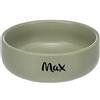 Mainely Personalizzabile ciotola in ceramica per cani e gatti 750ml (M) Verde - pesante e antiscivolo - per cani di taglia media e gatti - personalizzata con nome - Petslino