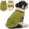 Queenmore Caldo Piumino Per Cani, Giacca Invernale Trapuntata | Fodera In Peluche Ultra Spesso, Vestiti Per Cani Con Tasche Portaoggetti, Uscite Serali E Al Mattino Presto (Olive Green,S)