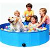 QXNDXQ Piscina per Cani, 120x30cm Vasca Giochi per Cani, Portatile Vasca da Bagno per Animali, Pieghevole Antiscivolo Animali Domestici Piscina Bagno con Valvola di Scarico